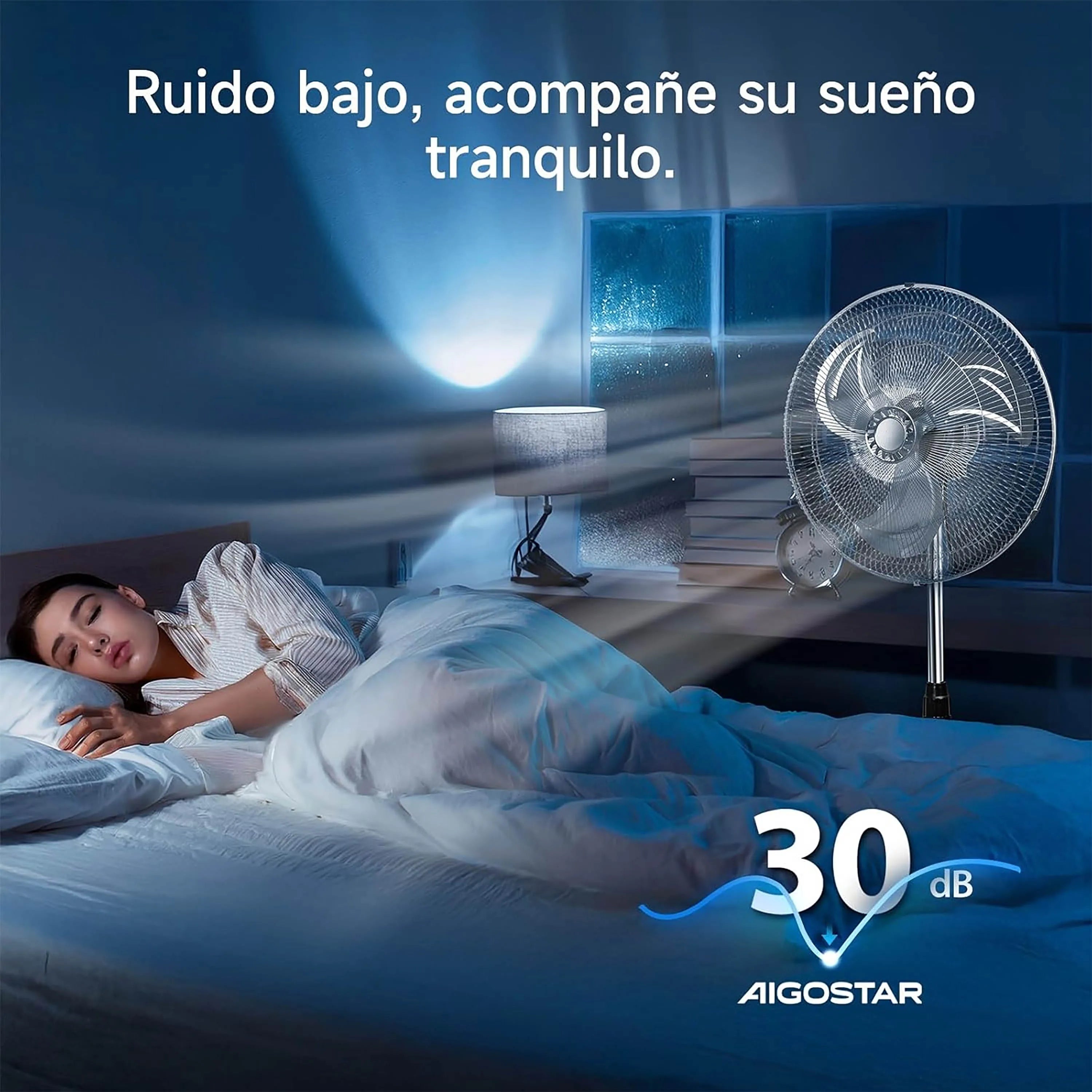 Ventilateur sur Pied Silencieux 80W