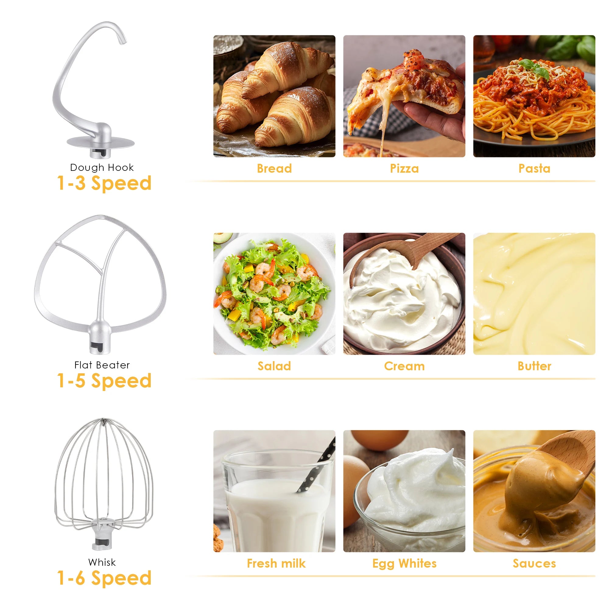 Robot Pâtissier 1200W 6L