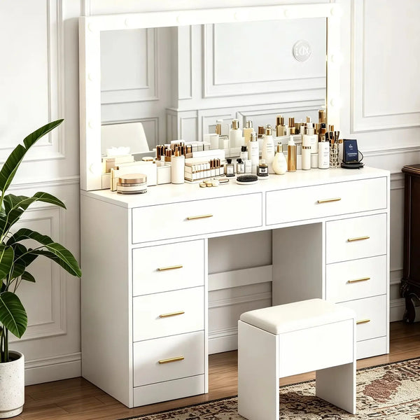 Table de Maquillage LED avec Miroir