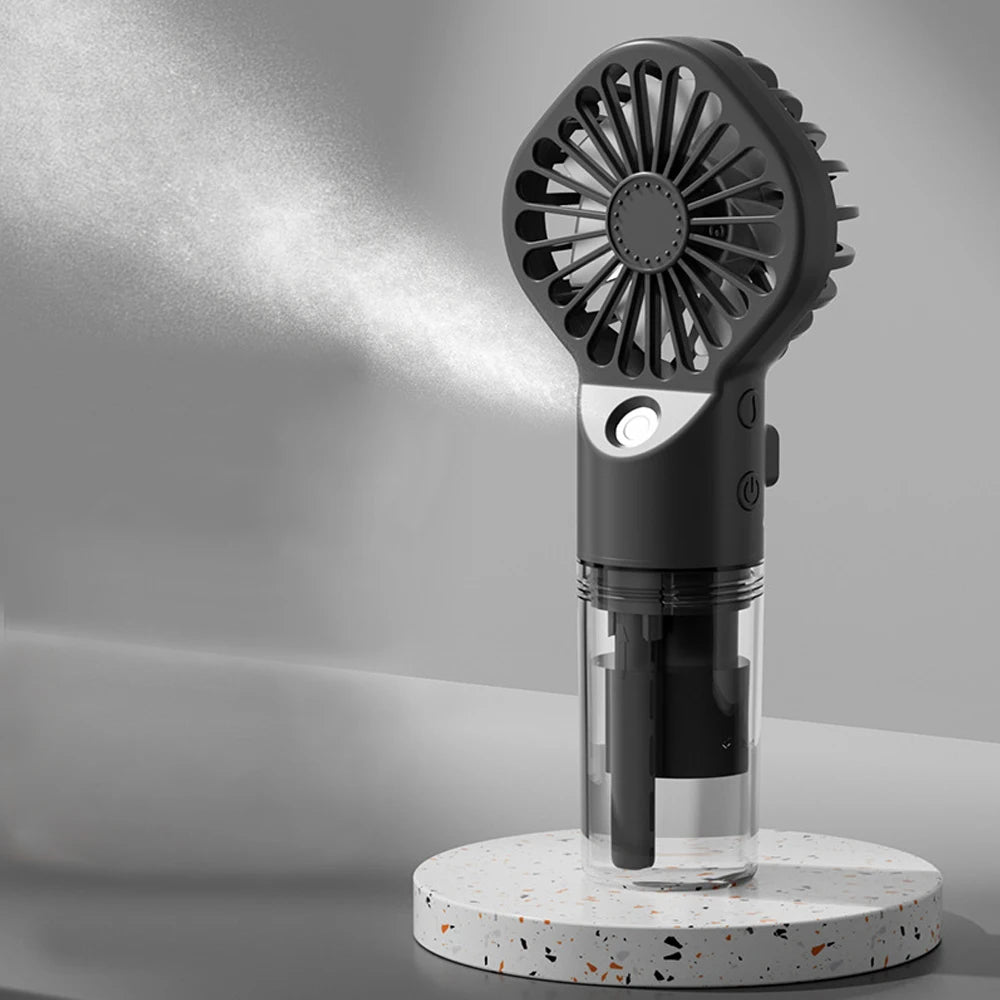 Ventilateur Portable avec Brumisateur – USB Rechargeable