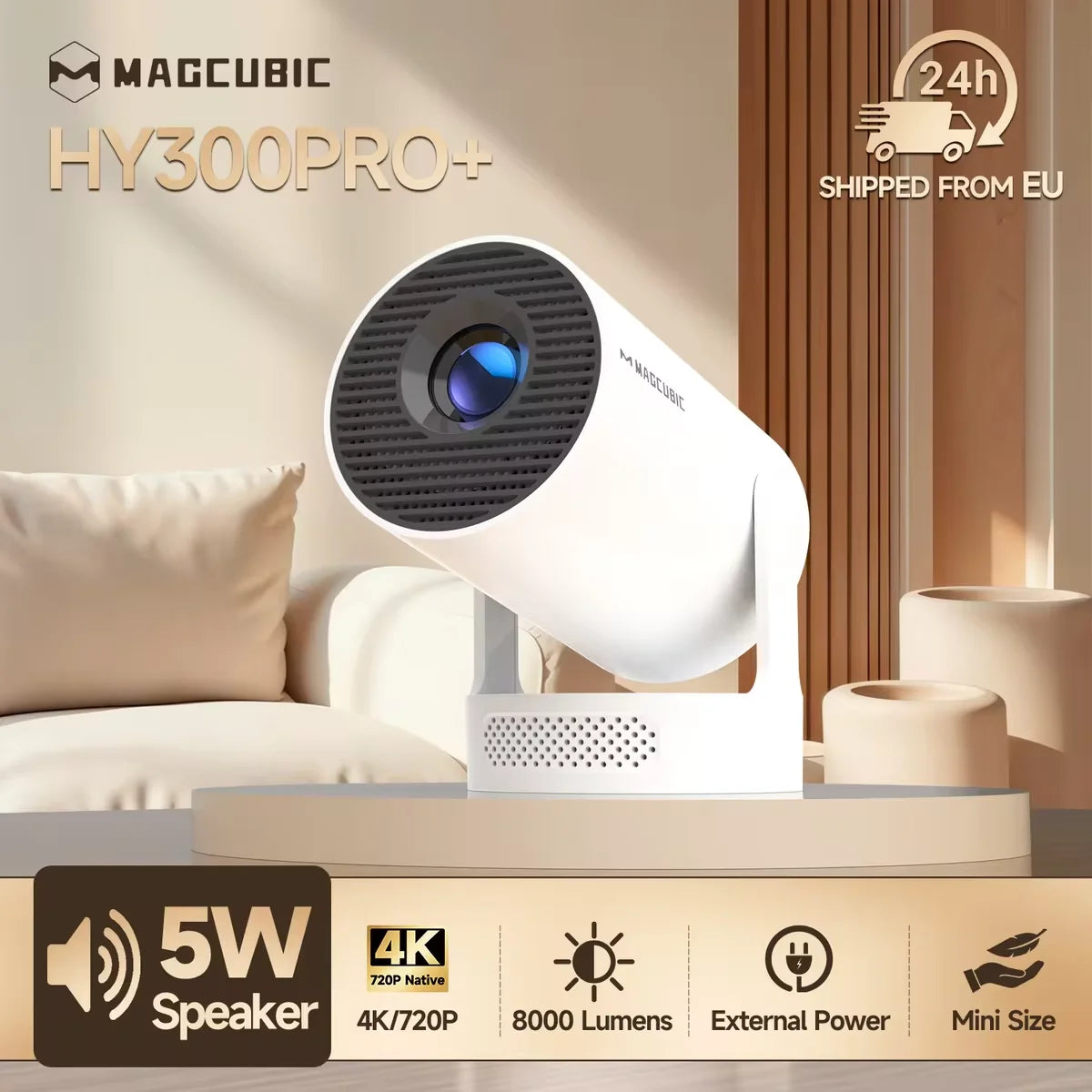 Projecteur Portable Wi-Fi 4K Android 11