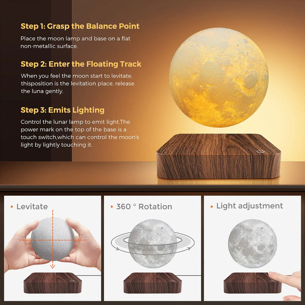 Lampe Lune Flottante Magnétique
