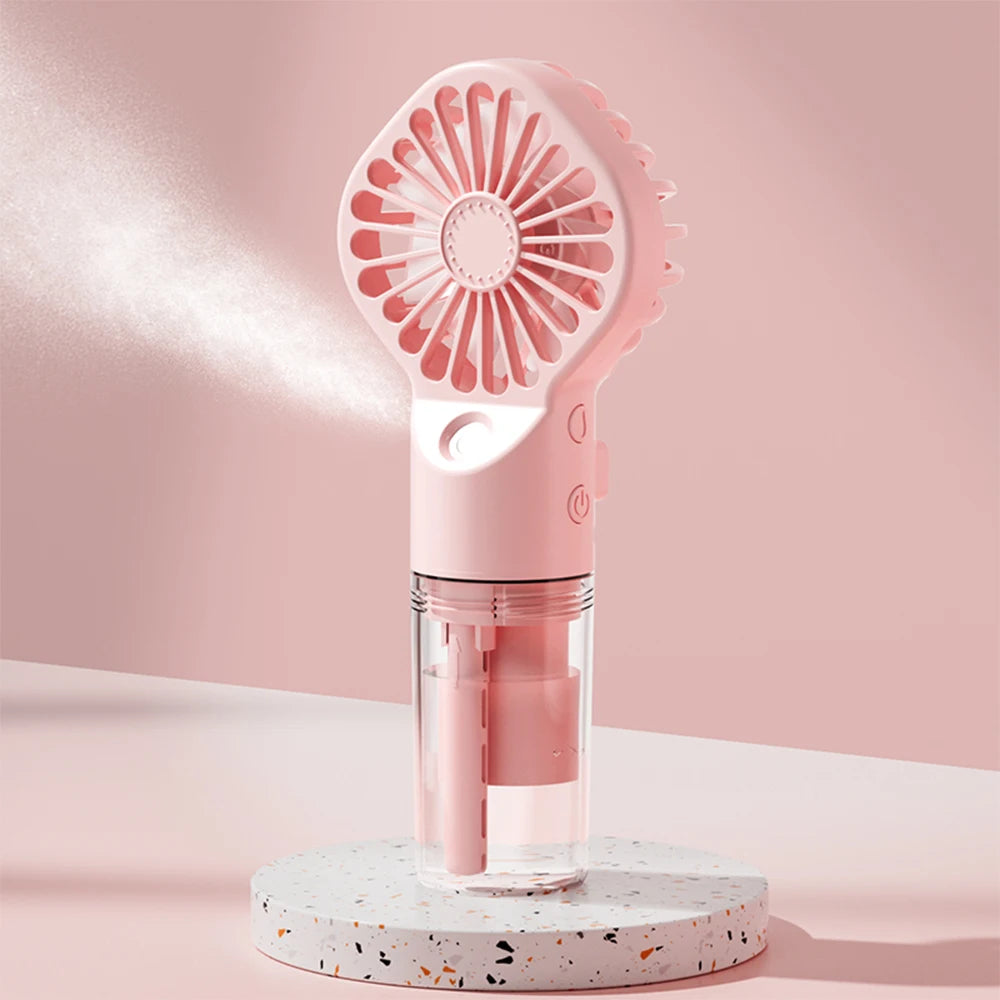 Ventilateur Portable avec Brumisateur – USB Rechargeable