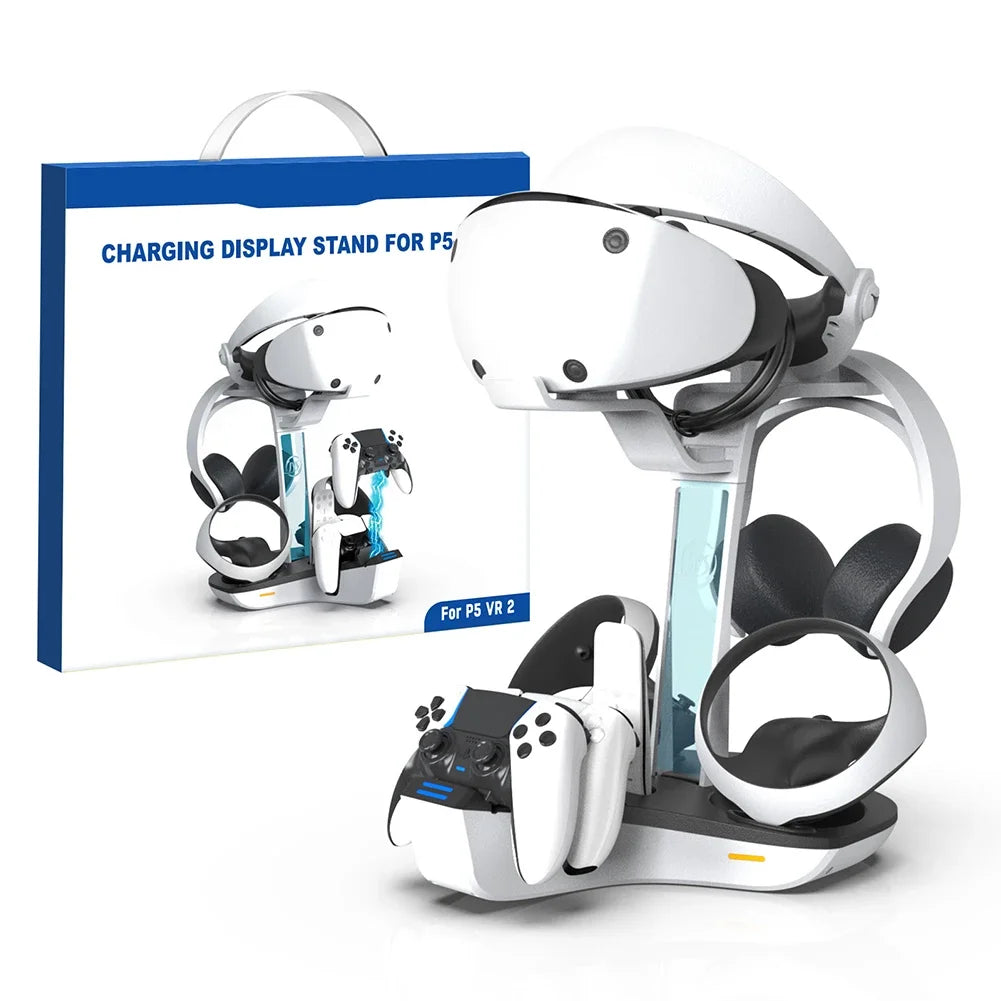 Station de Charge PS5 & PS VR2 avec LED — Support Manettes, Casque VR & Écouteurs