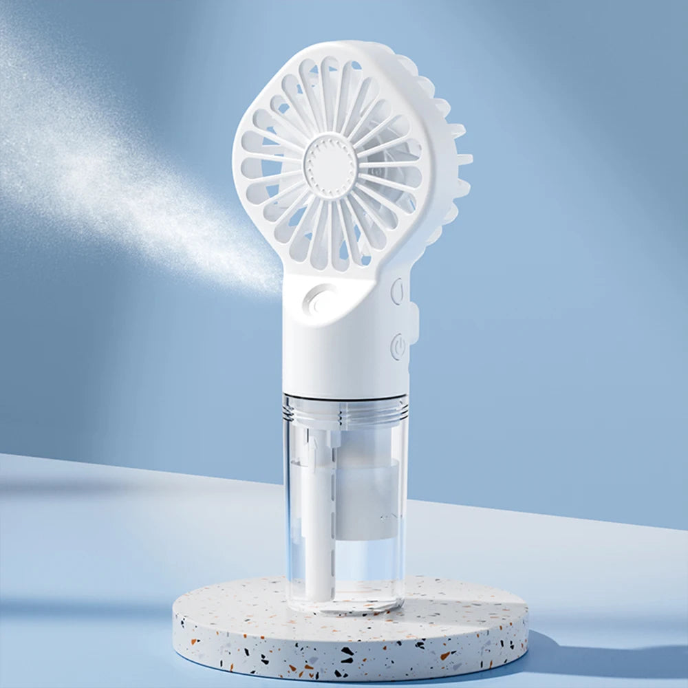 Ventilateur Portable avec Brumisateur – USB Rechargeable