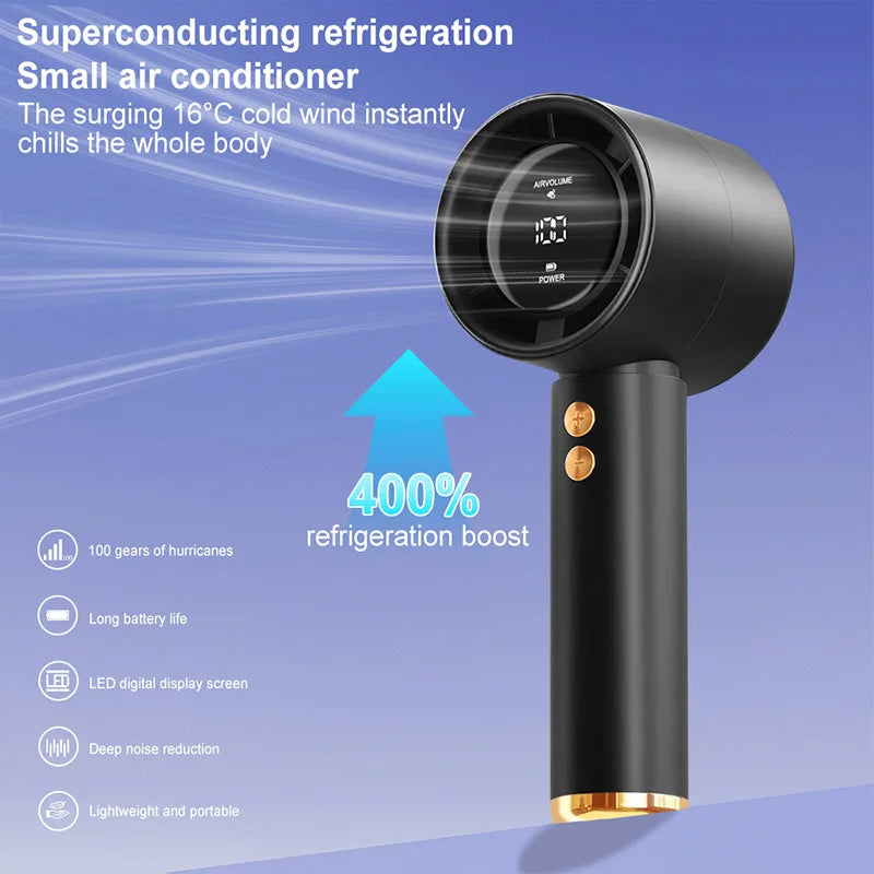 Mini Ventilateur Turbo Portable avec Écran LED