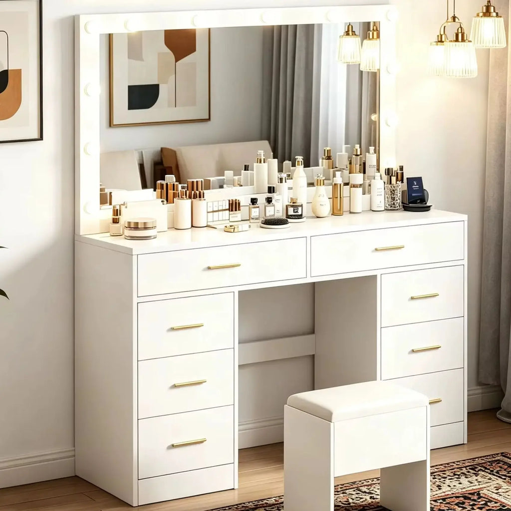 Table de Maquillage LED avec Miroir