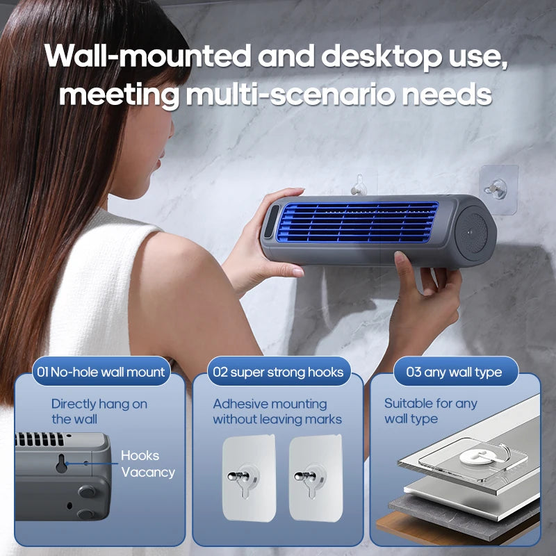Ventilateur Mural Rechargeable Sans Perçage