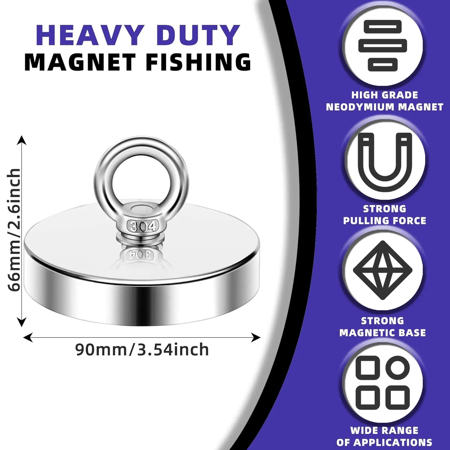 Aimant de Pêche Magnétique en Néodyme Ultra-Puissant