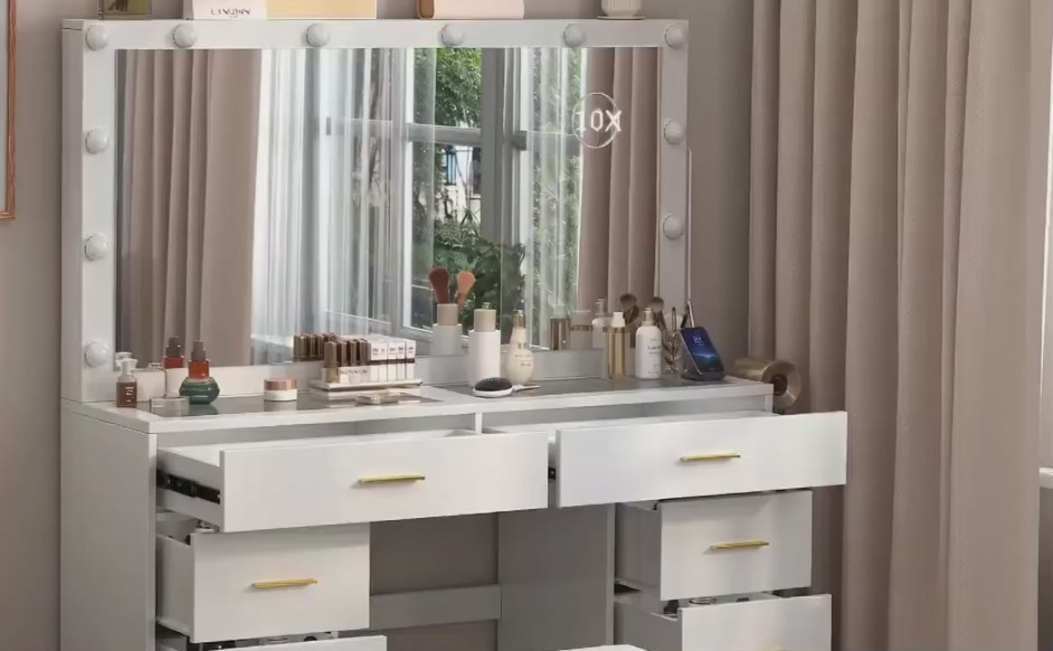 Table de Maquillage LED avec Miroir
